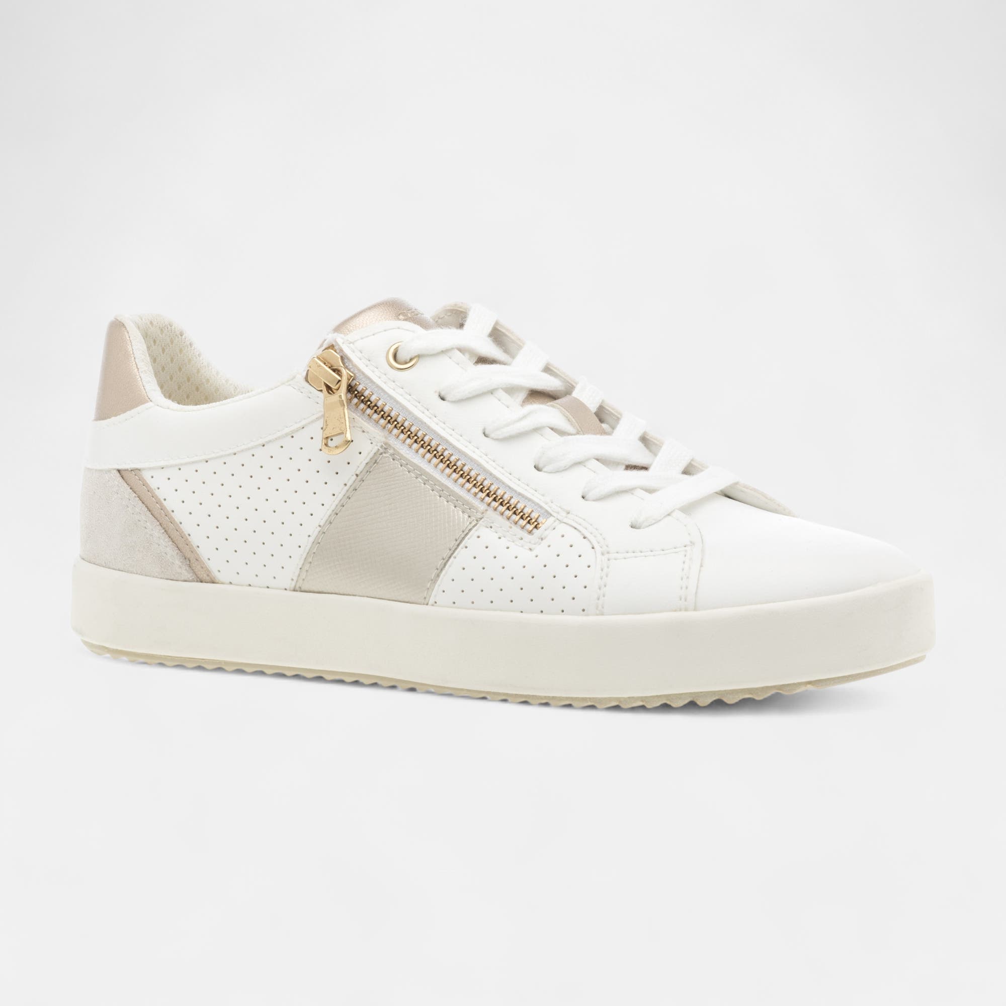 Baskets basses Femme blanc/or