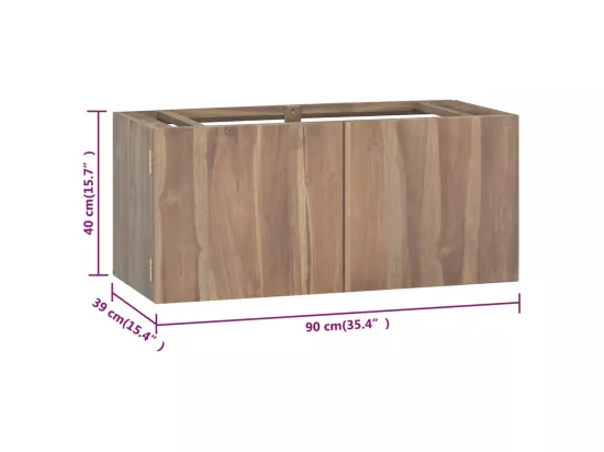 Armoire murale de salle de bain 90x39x40 cm Bois de teck massif
