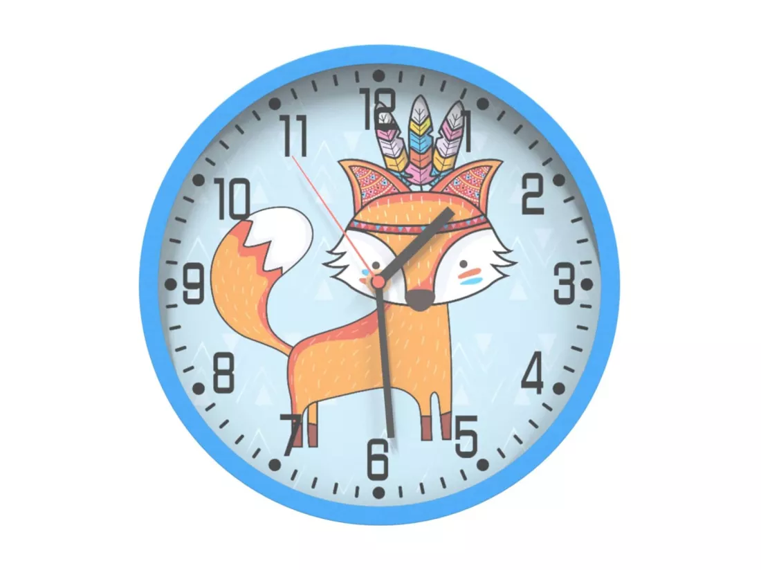 Horloge murale bleu Ø25,5 cm polystyrène et verre