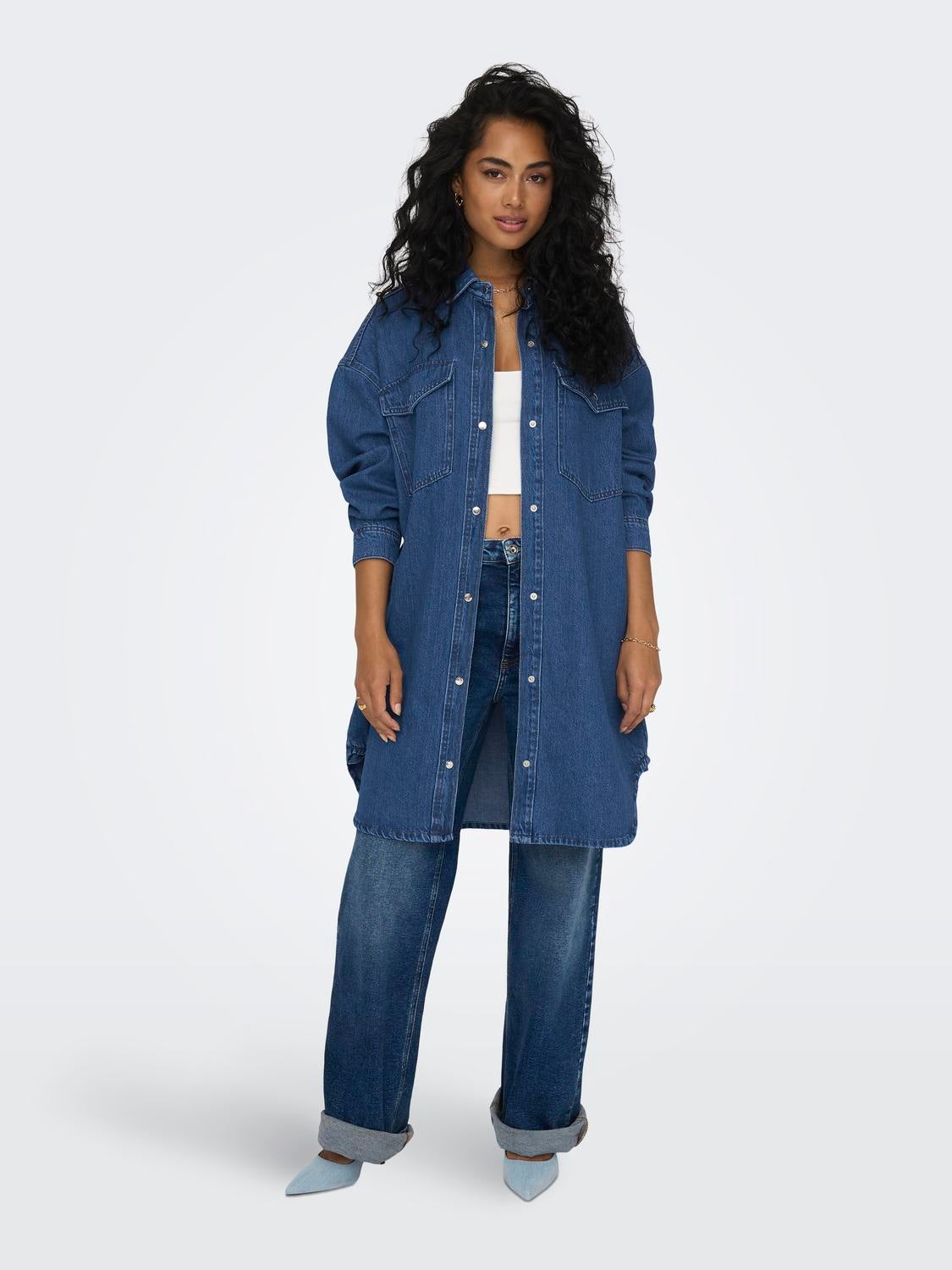 ONLFLOYD Jeanshemd Medium Blue Denim