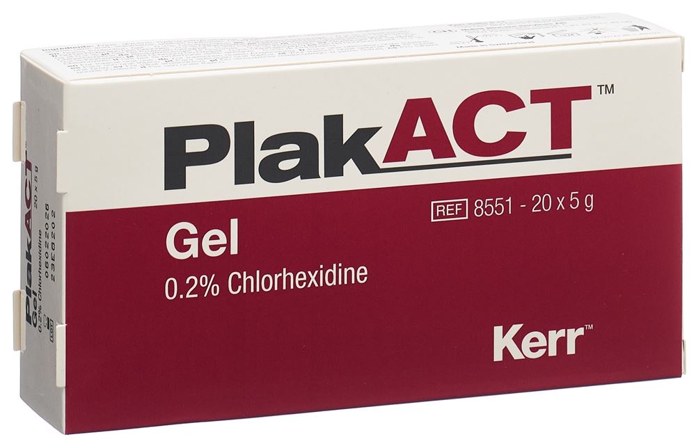 Plakact Gel 0.2 % Chlorhexidin Tb 5 g<br>20 × 5 g, Tube, Gel, Chlorhexidin
