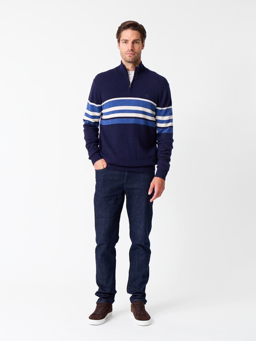 Faustian stripet zipneck Sky Captain