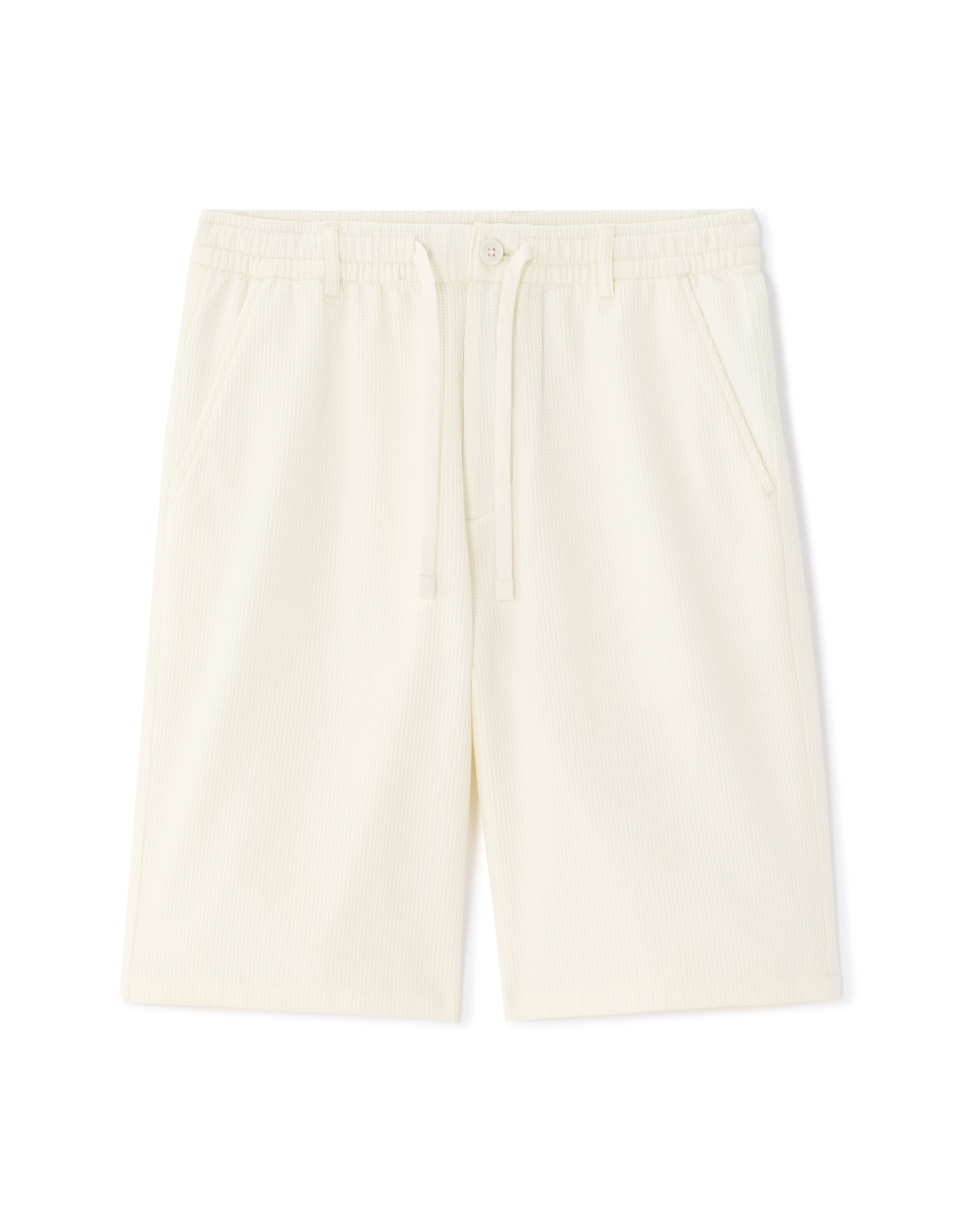 Bermuda regular en nid d'abeille 100% coton - écru