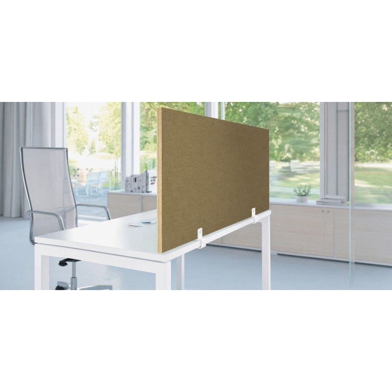 Jeu de pinces aluminium pour écran B-Zen mélaminé - bureau individuel ép 30 mm max