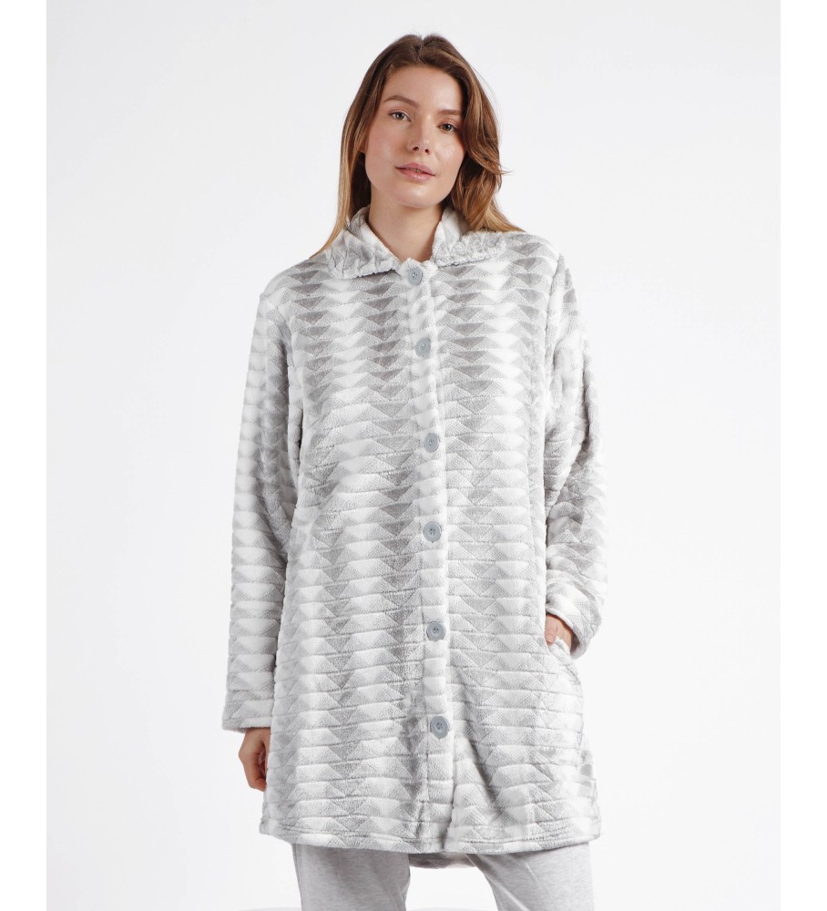 Robe triangular de manga comprida e quente Admas cinza