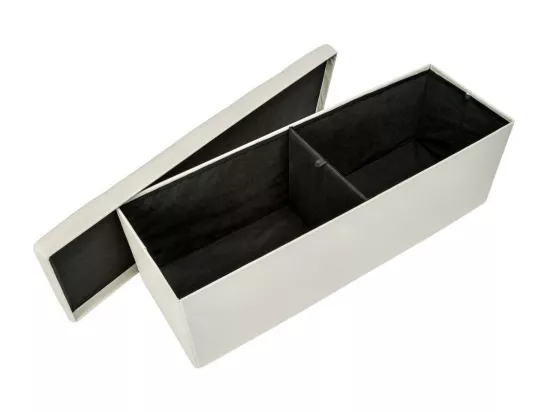 Banc coffre de rangement cuir beige 110 x 38 x 38 cm 2208143