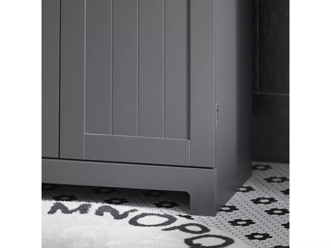 Meuble Sous-lavabo À 2 Étages Et 2 Portes Meuble De Rangement De Salle De Bain, BZr18-dg