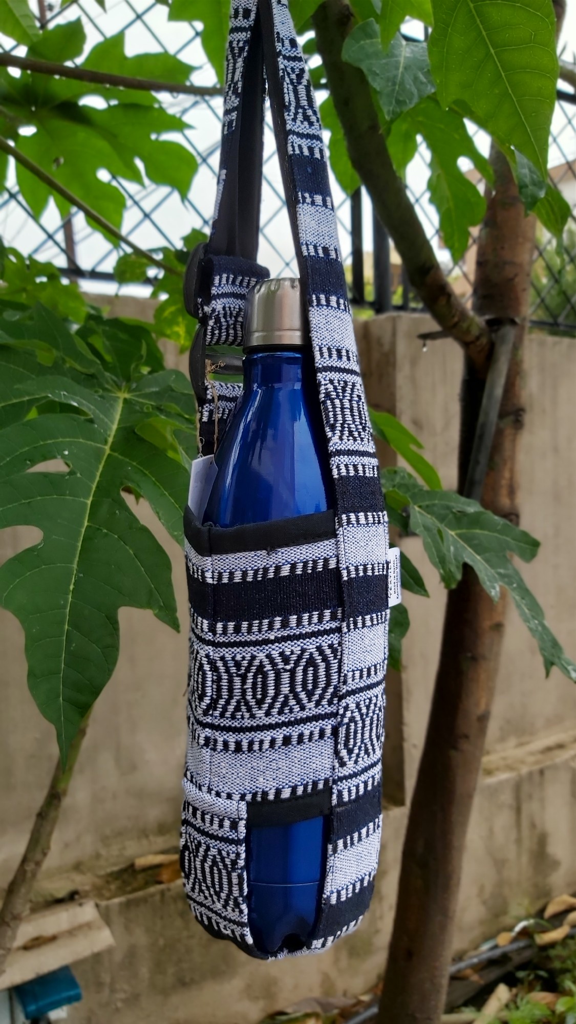 Flaschenhalter Nepalstyle, schwarz, weiß, Ø 8 cm, H 20 cm günstig bestellen