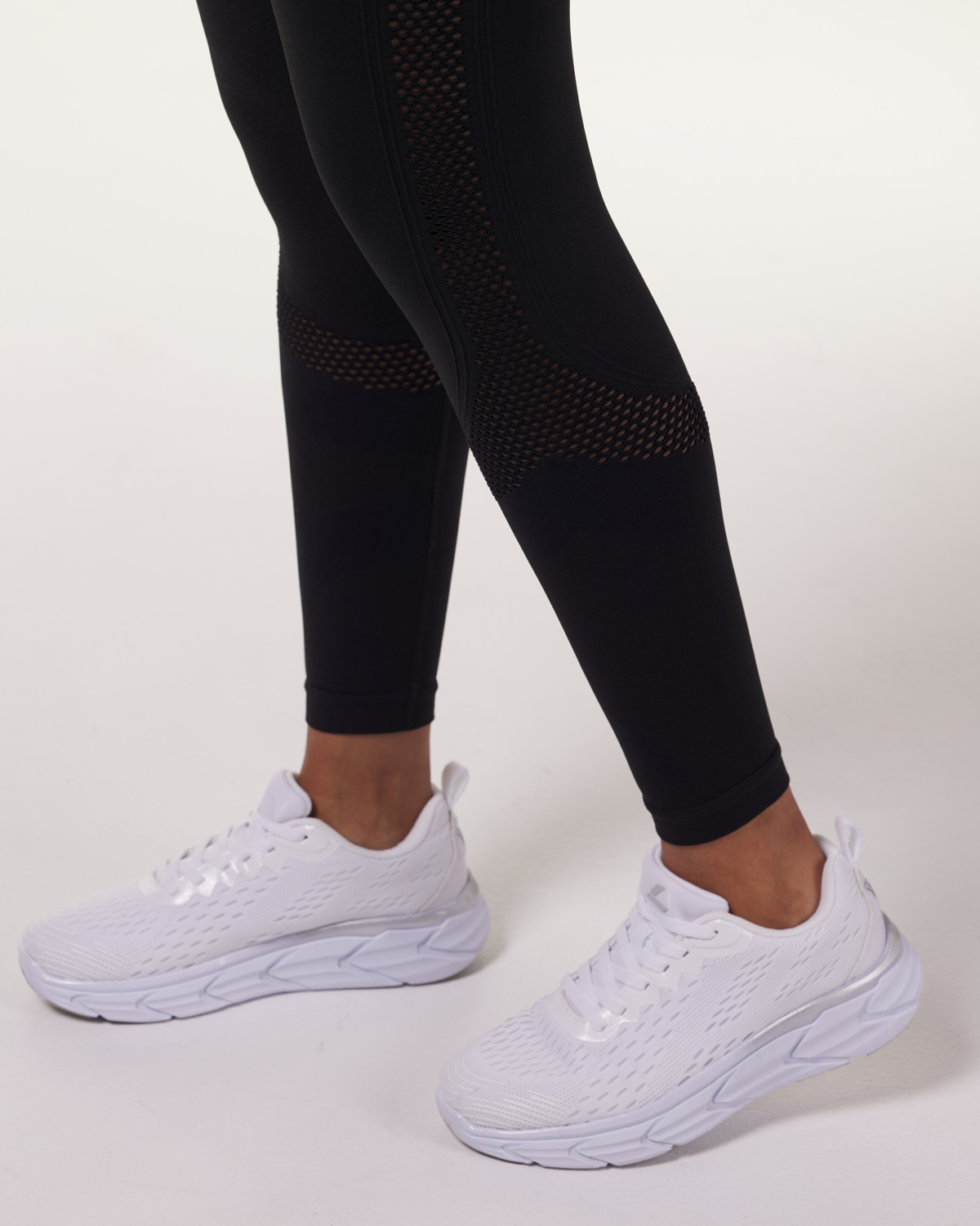 LEVITY Eclipse Mesh Seamless Tights Black Marl