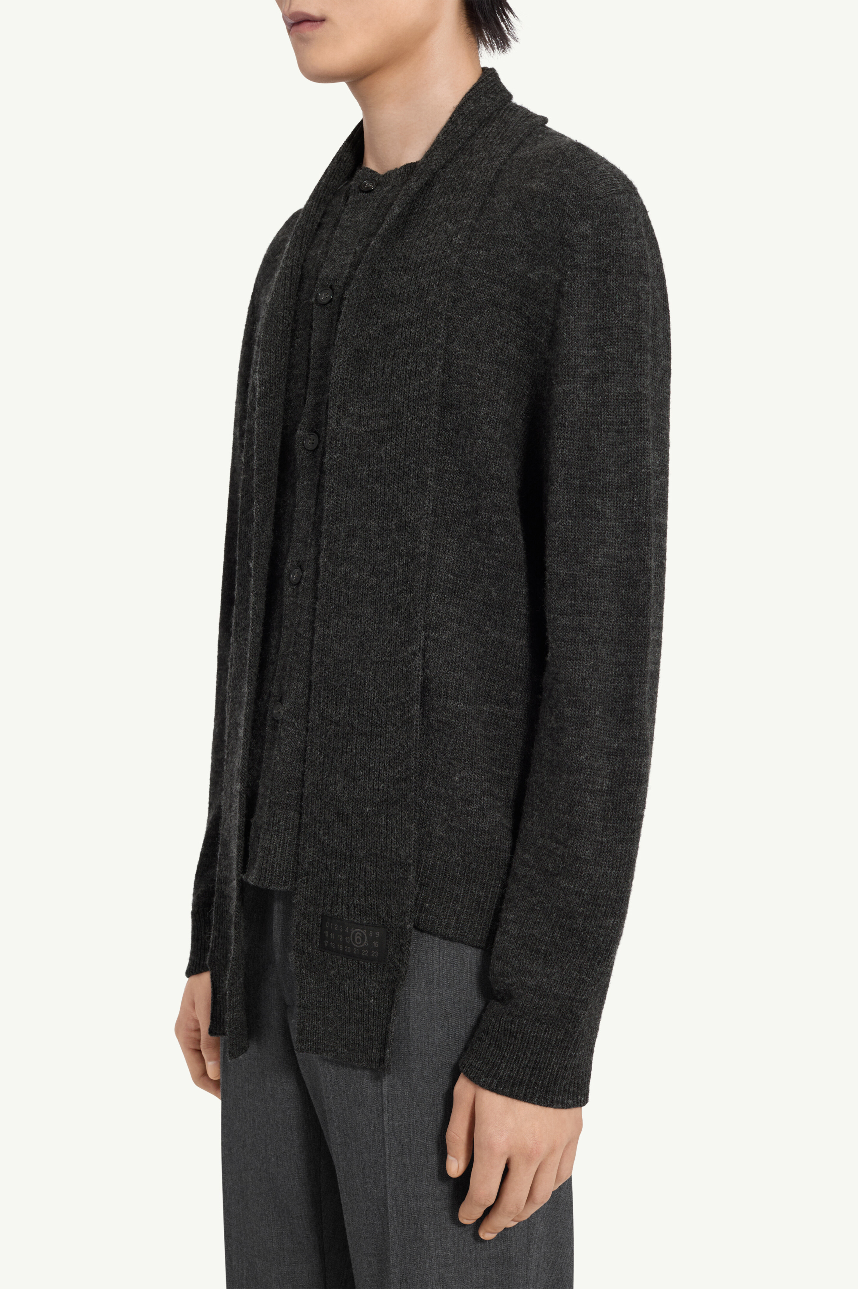 Cardigan en maille avec écharpe en laine pour homme | MM6