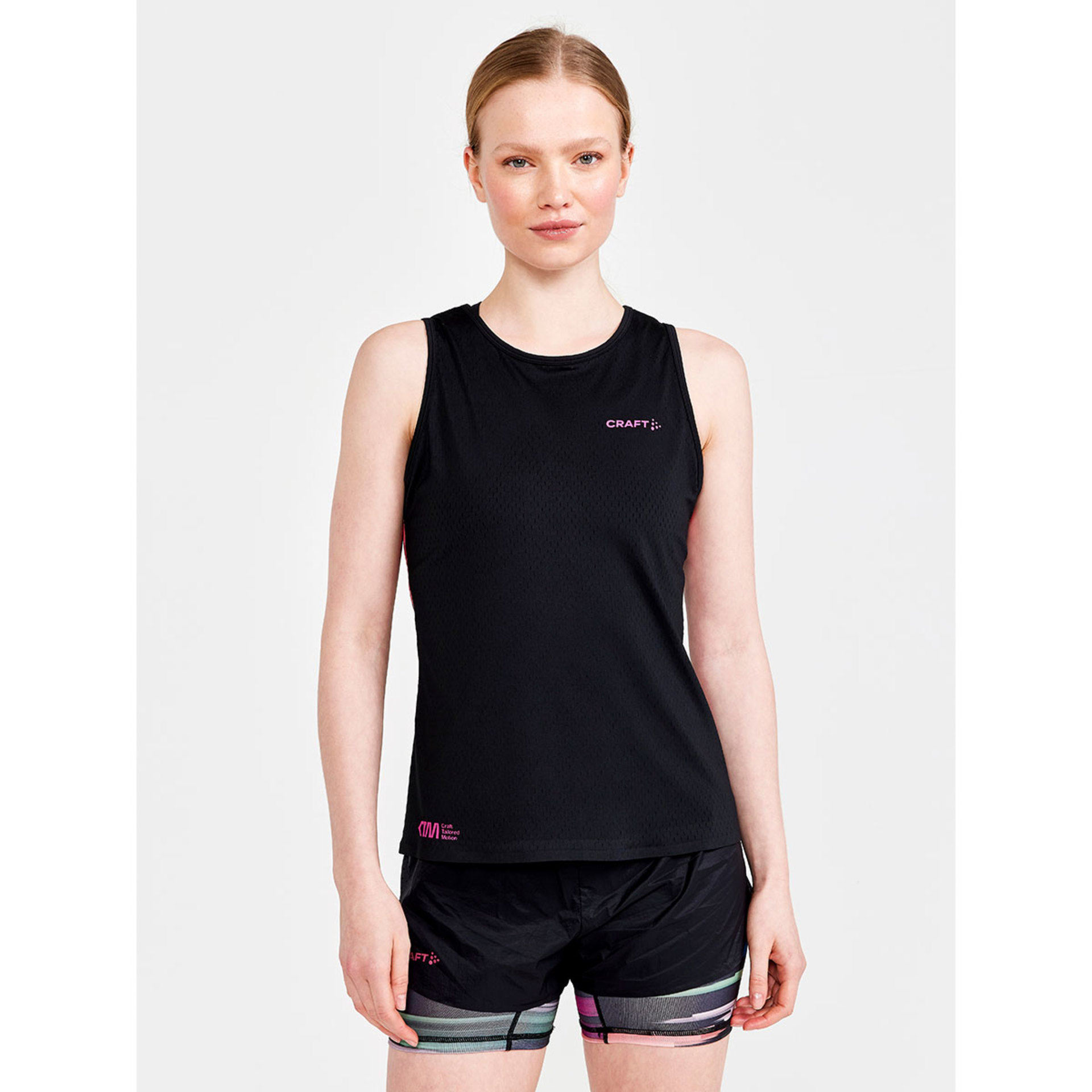 Craft CTM Distance Warp Mesh Hardloop Singlet Zwart Dames