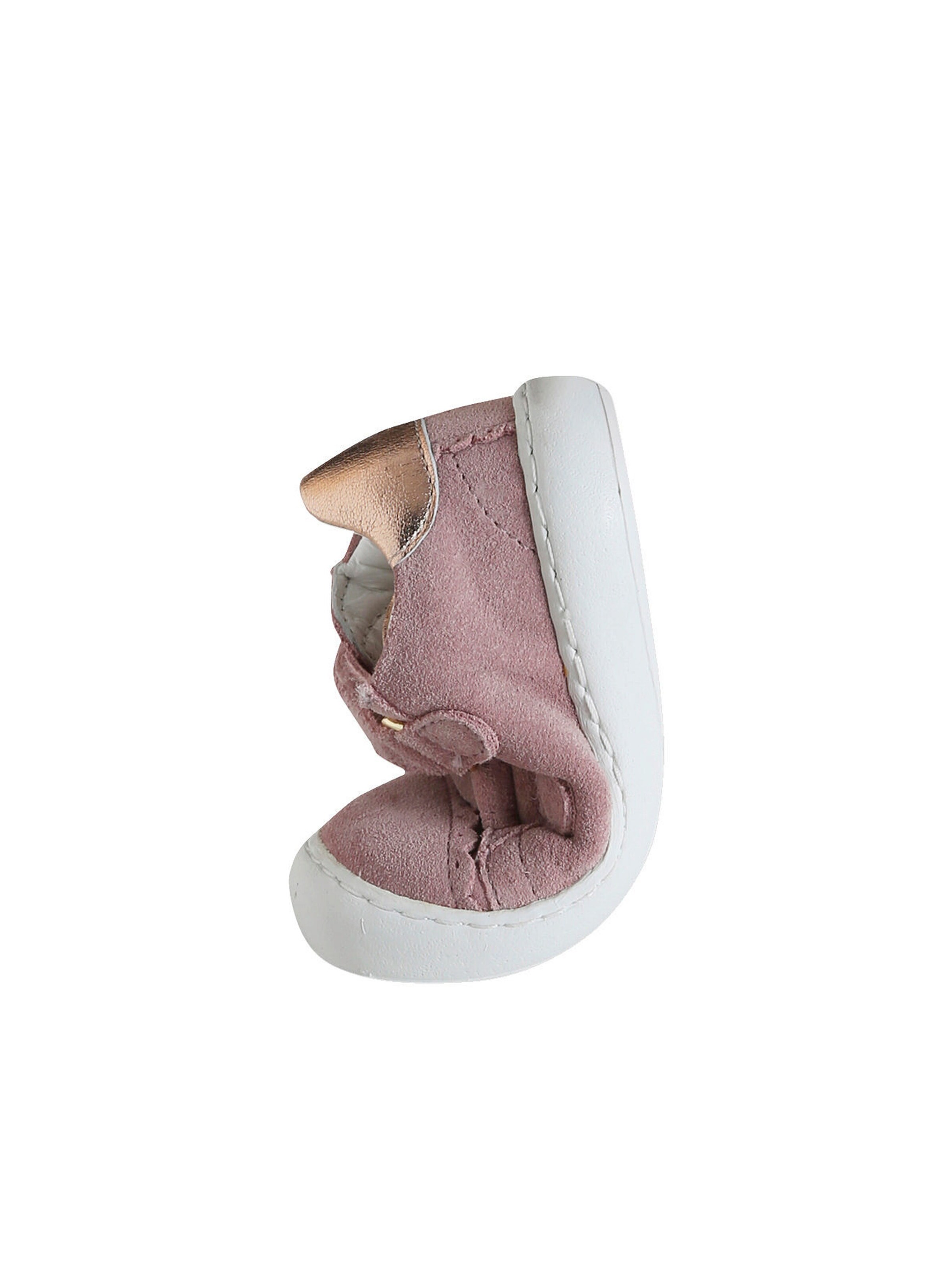 Vertbaudet Baby Klett-Sneakers ausgestanzte Motive pudrig rosa