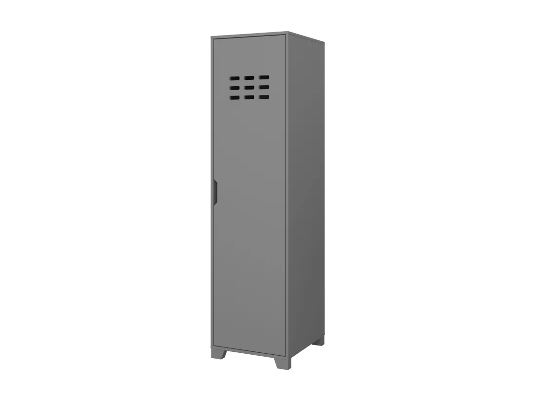 Linus | Armoire à 1 porte en MDF gris