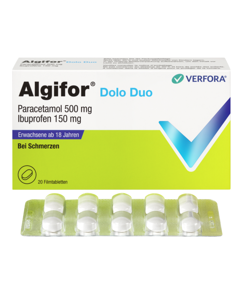 ALGIFOR Dolo Duo<br>20 Stück, Blister, Filmtablette, 500 mg/150 mg