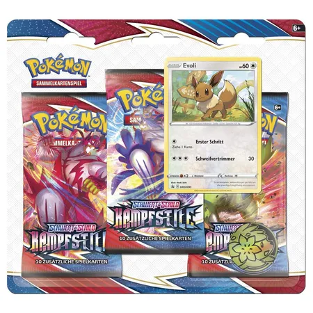 Pokemon Schwert & Schild: Kampfstile - 3 Booster Packs, sortiert