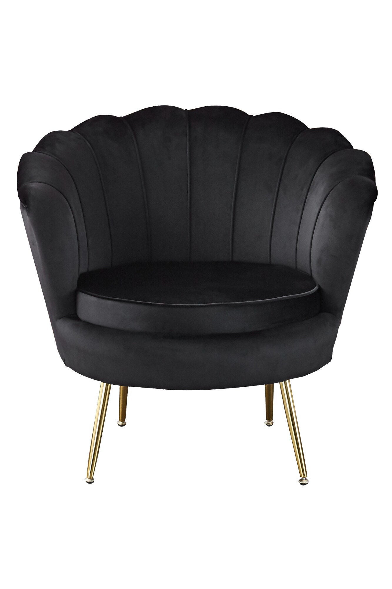 Muschelsessel Samt Schwarz Relaxsessel Polstersessel Ohrensessel Loungesessel