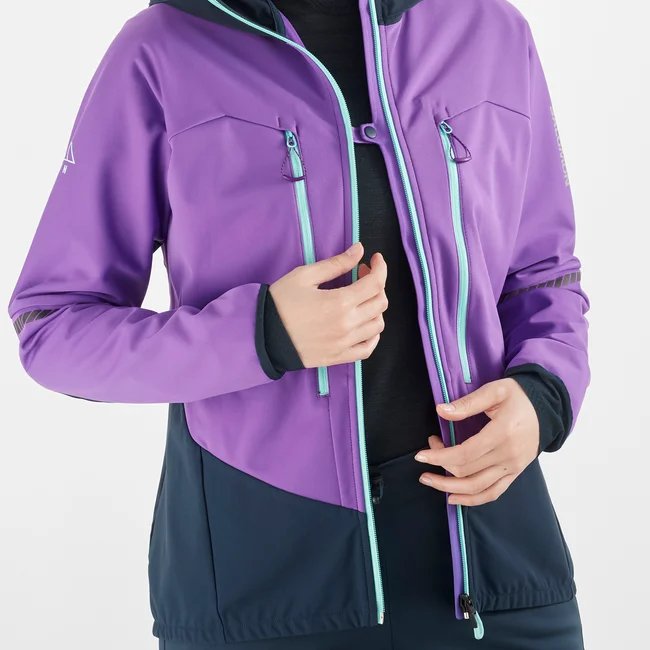 MTN  Windjacke mit Kapuze durchgehendem Reißverschluss Damen