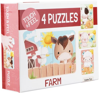Barbo Toys  Rør og kjenn Puslespill Bondegårdsvenner 4-in-1
