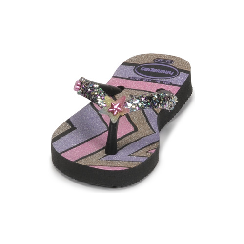 Havaianas - KIDS SLIM GLITTER TRENDY - Rose / Noir / Violet