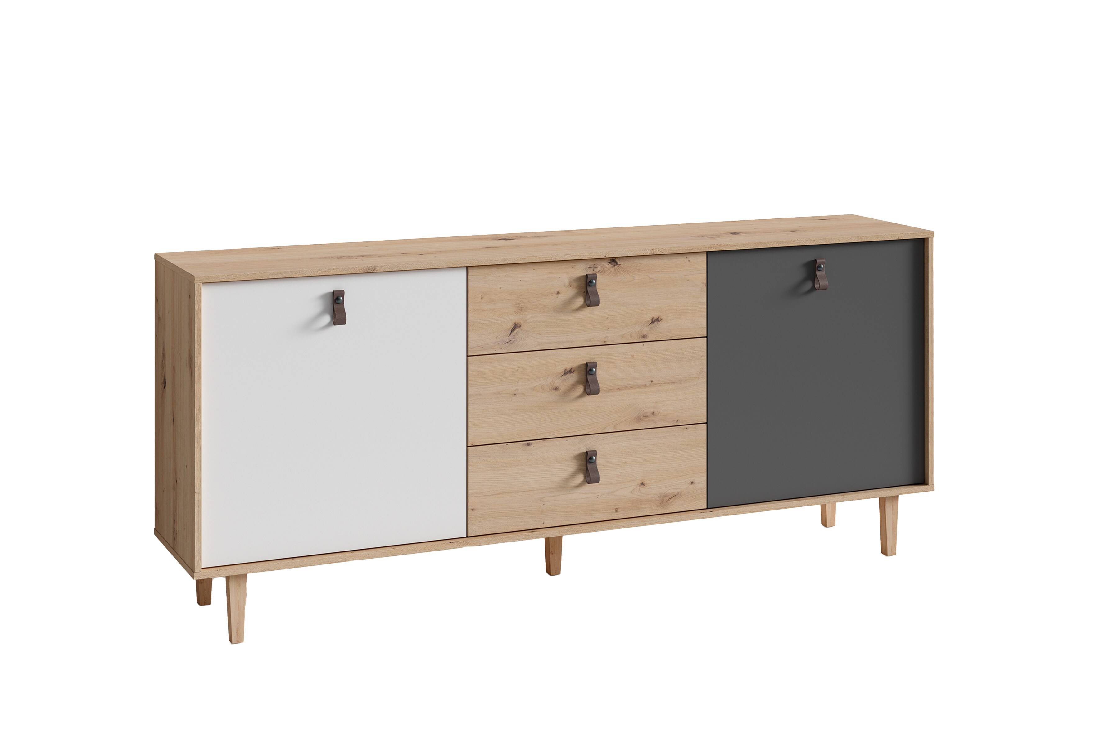 byLIVING Sideboard BILL, Breite 180 cm, Artisan Eiche (Eiche-Optik)/anthrazit
