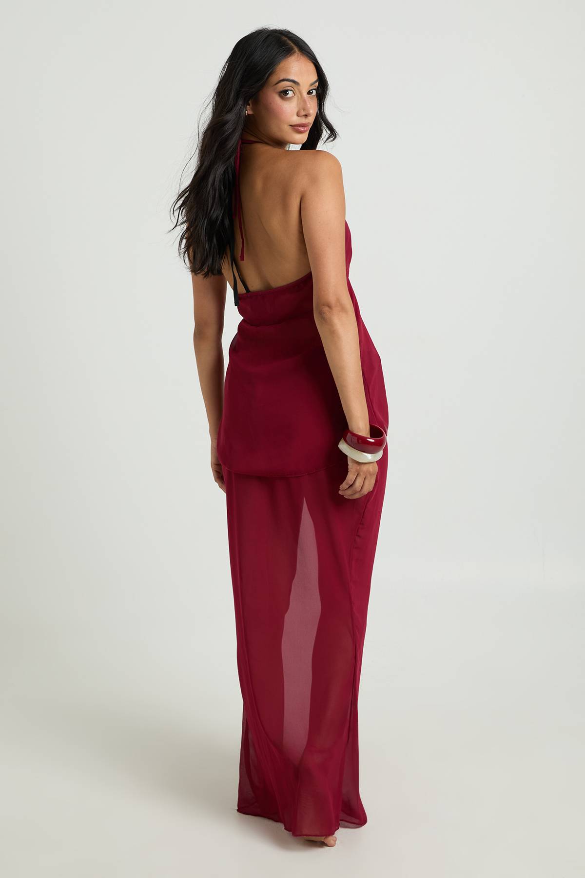 boohoo Ensemble Top Licou Et Jupe Longue