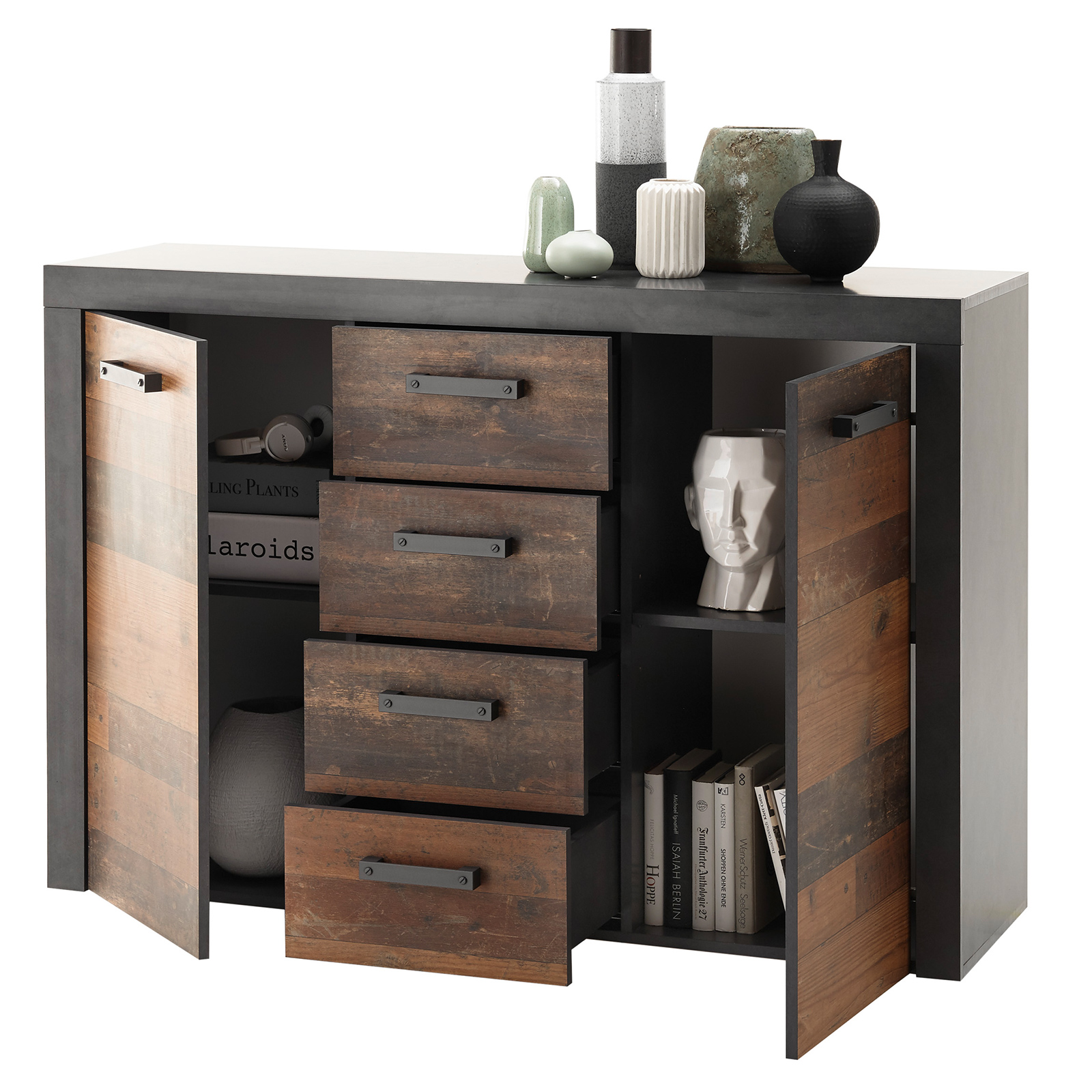 Kommode - Old Wood Vintage - Matera - 2 Türen - 135 cm
