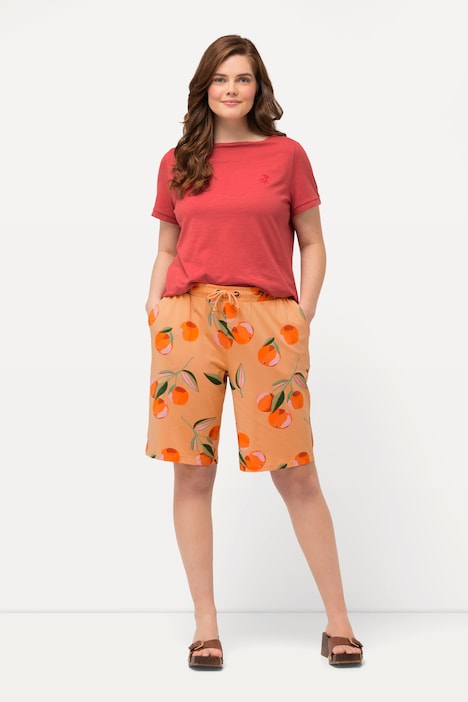 Shorts, Pfirsiche, weites Bein, Biobaumwolle