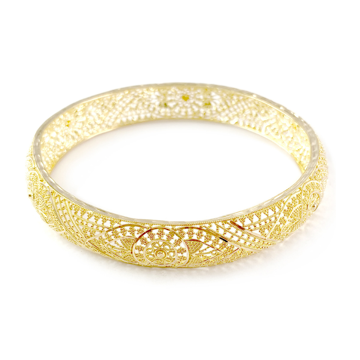 Bracelet jonc d'occasion or 750 jaune diamètre 7 cm