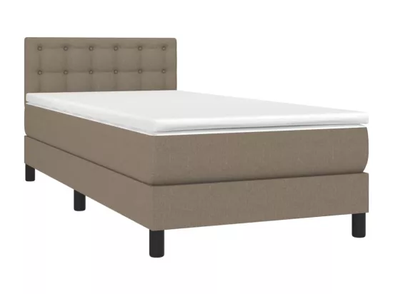 Sommier tapissier avec matelas et LED Taupe 90x190 cm Tissu