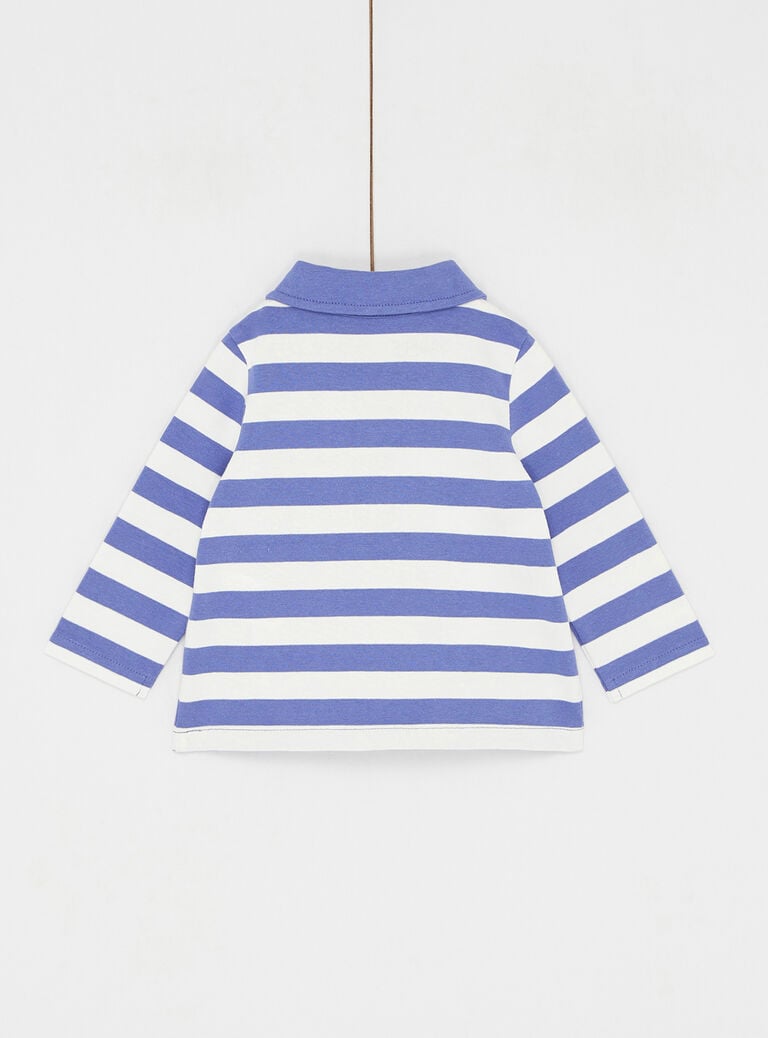 Polo aubergine à imprimé à rayures pour bébé garçon