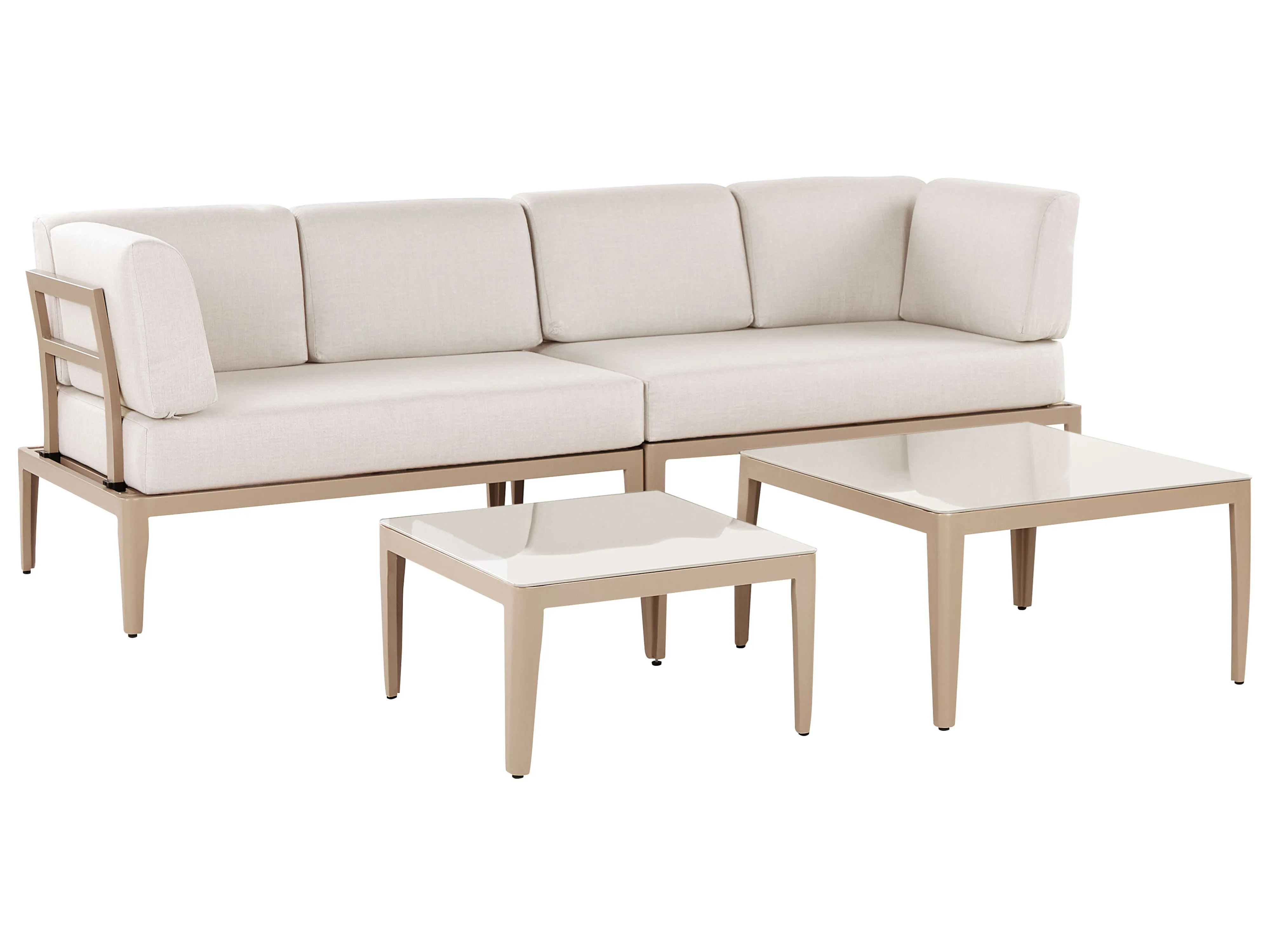 Tuin hoekloungeset met tafel 6-zits RIMA III linkszijdig modulair Metaal Lichtbeige