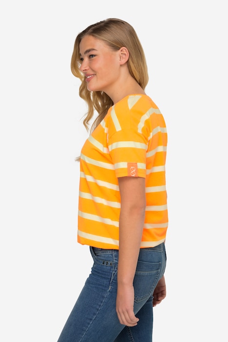 T-Shirt, oversized, Ringel, Rundhals, OEKO-TEX