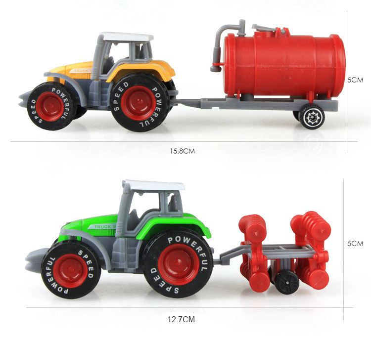 (8-tlg. Set) 1:64 Spielzeug Traktor Kinder Farm Bauernhof Fahrzeug mit Anhänger