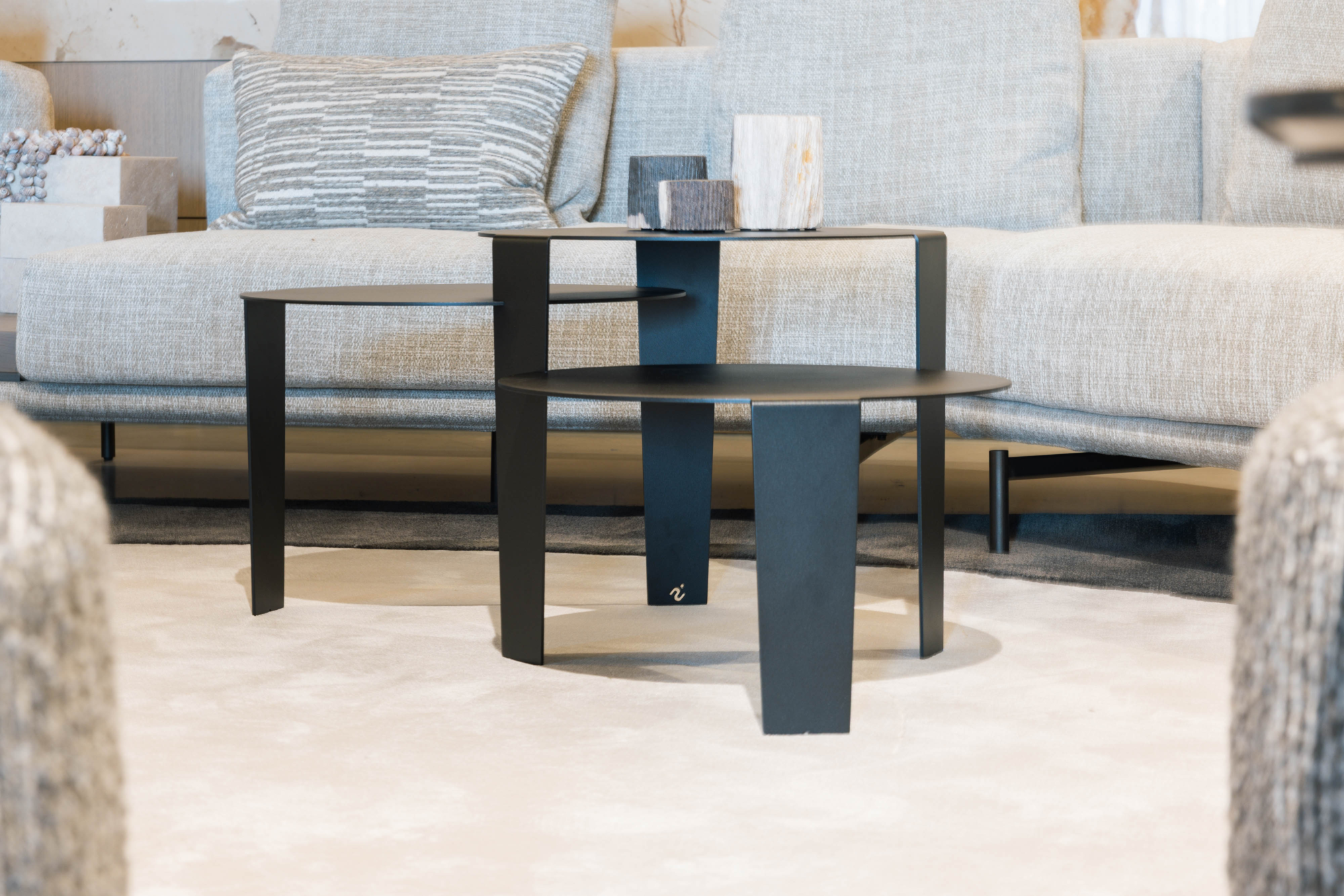 Salontafel Cascado Ø50 zwart - set van 3