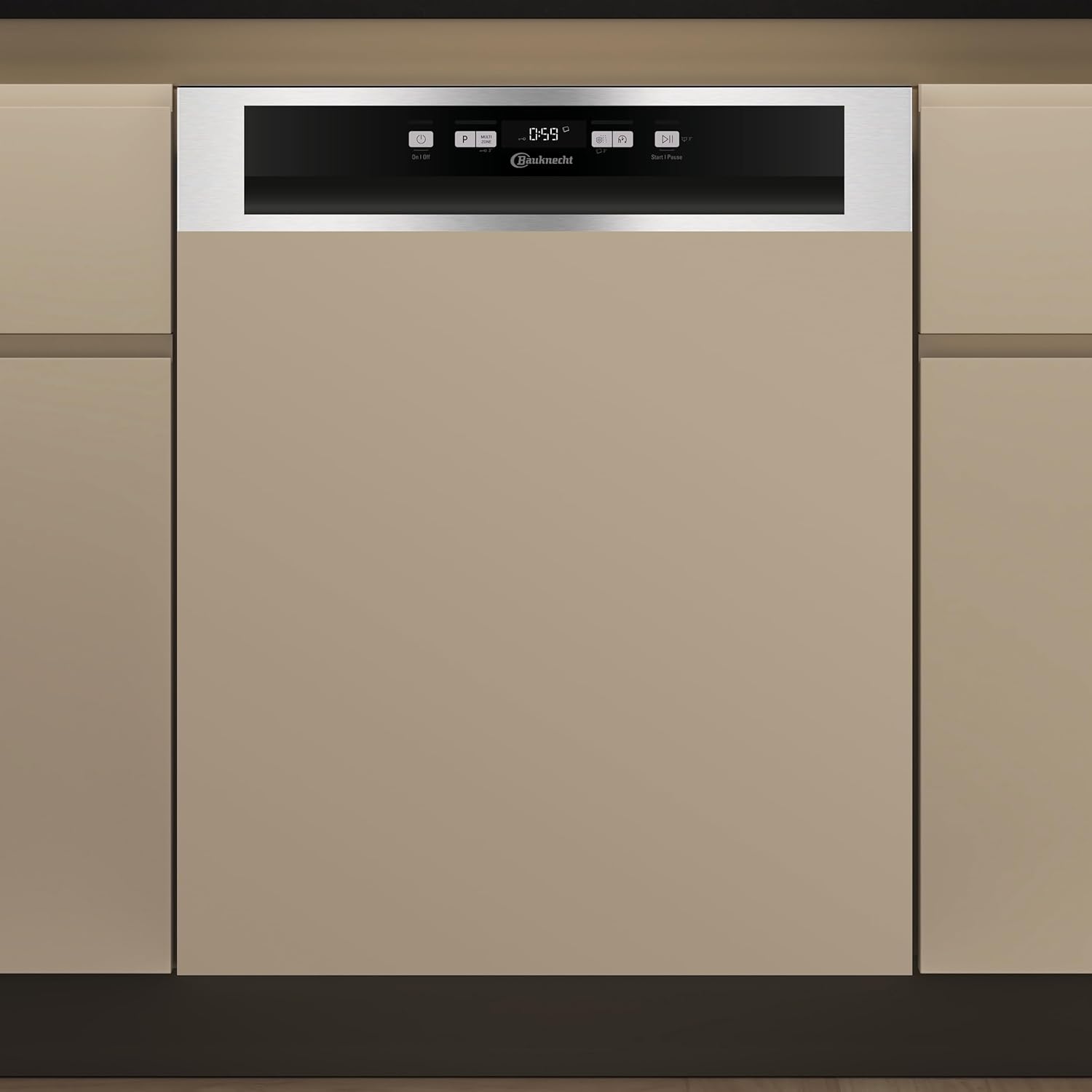 Bauknecht BK4PB14BN7A0X Integrierbarer Geschirrspüler/ 60 cm/ActiveDry – automatisches Türöffnungssystem/Startzeitvorwahl/Vollwasserschutz/Rapid 50° - sauber im Handumdrehen/Option MultiZone