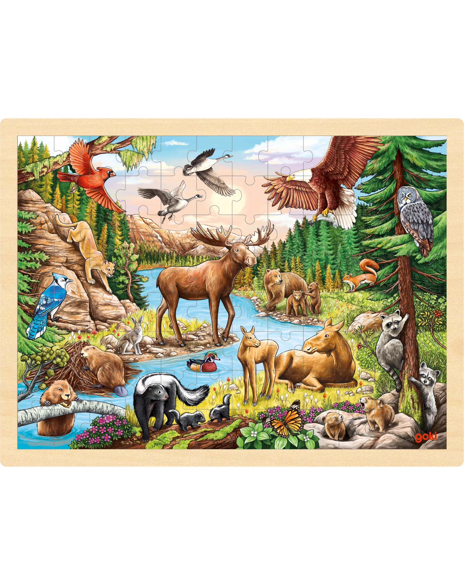 Einlegepuzzle WILDNIS aus Holz