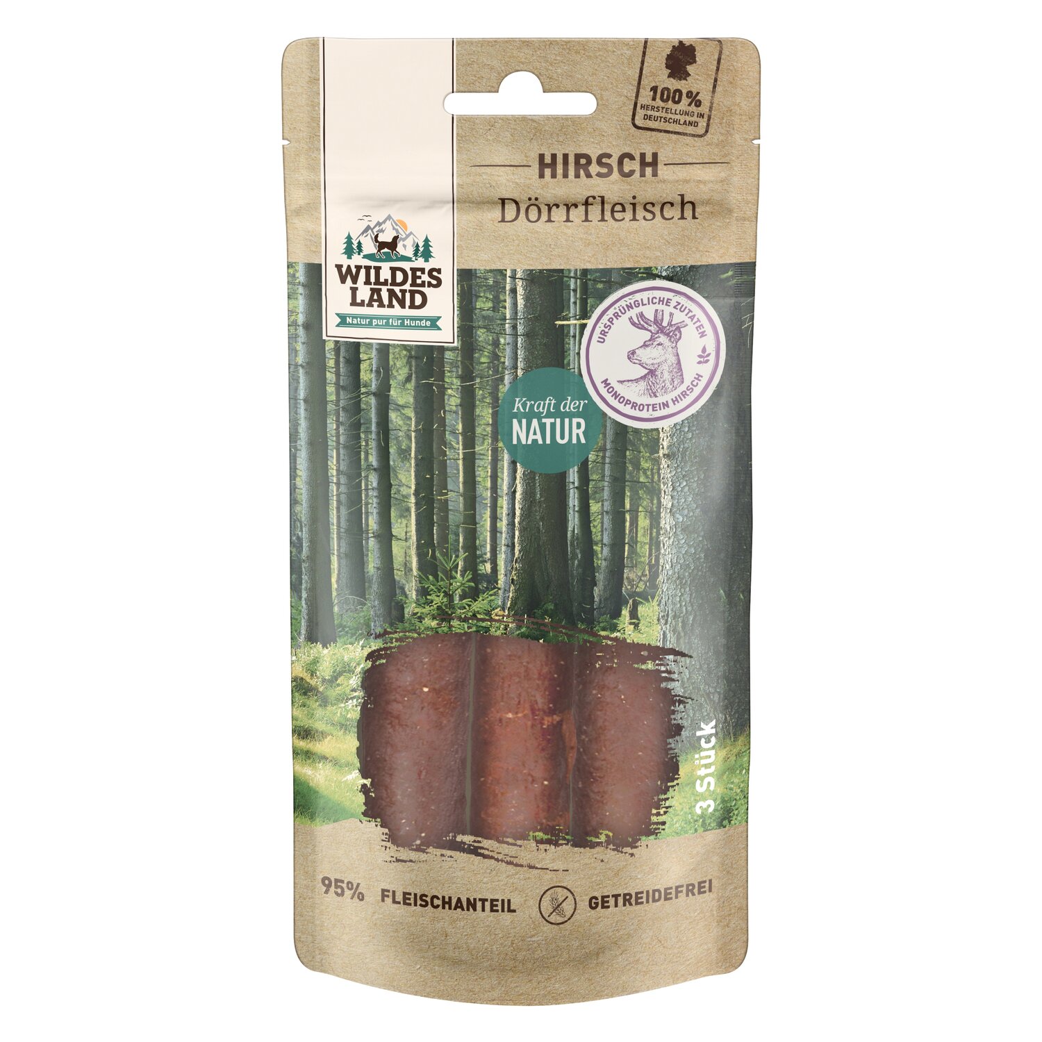 WILDES LAND Dörrfleisch - 65 g - Hirsch