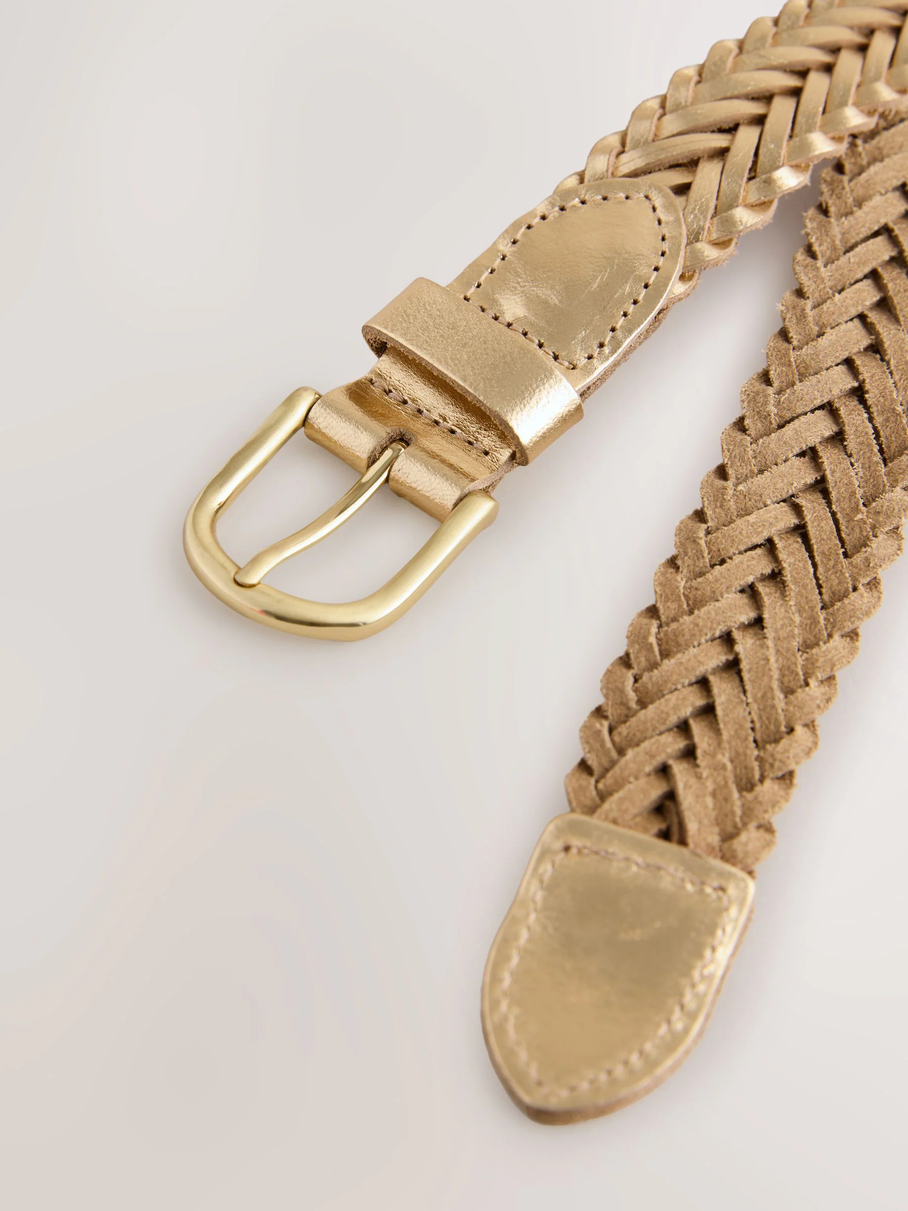 Goudkleurig - Hand Plaited Leather Belt
