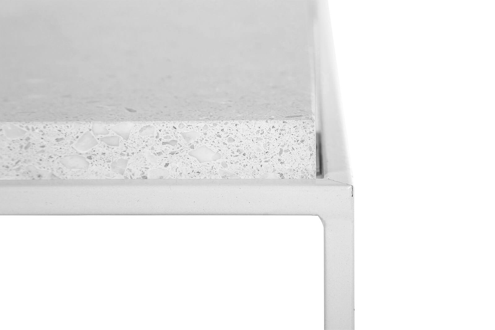 INTERhome Couchtisch TERRAZZO 60 x 60 cm weiß/ grau