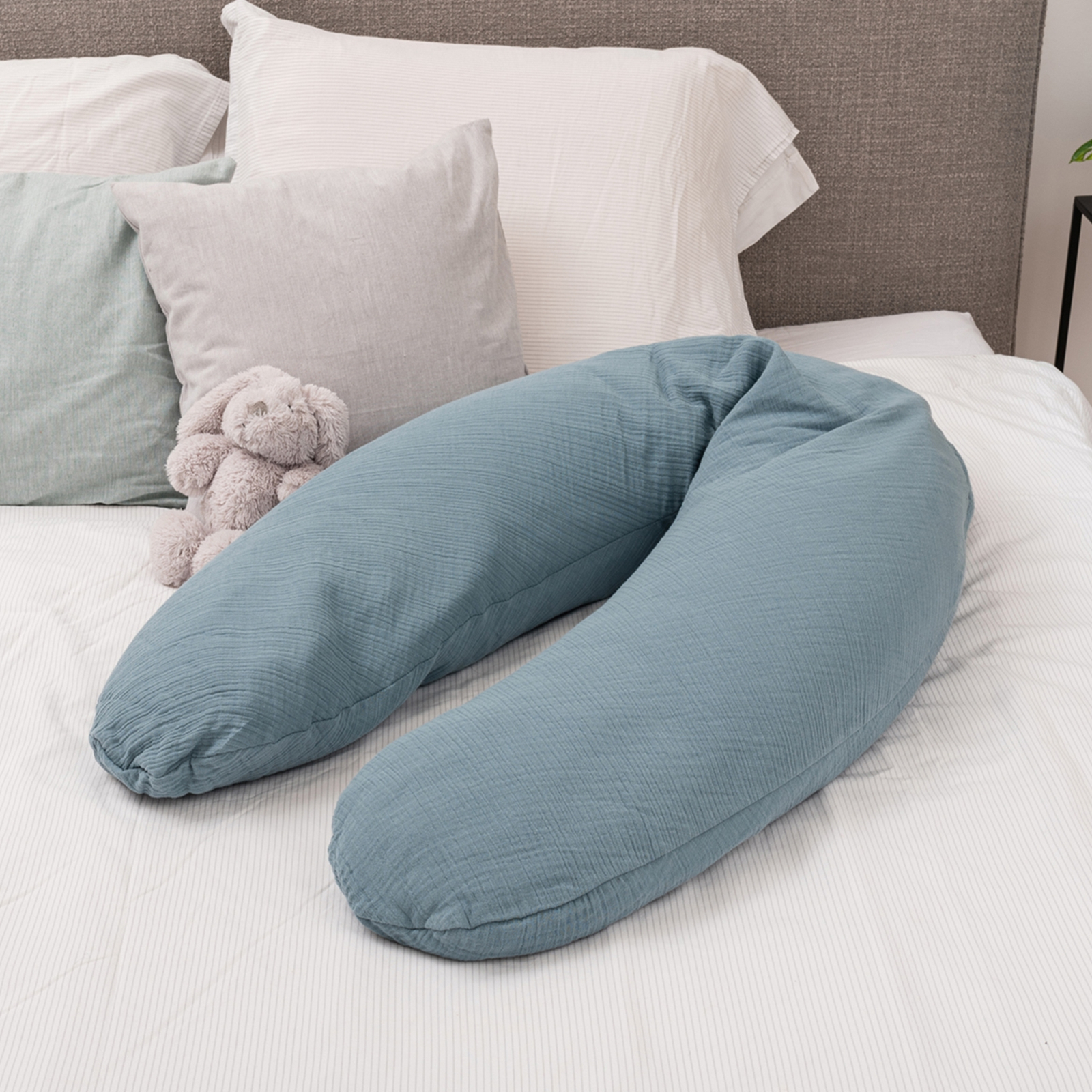 Comfy Big Stillkissen Schwangerschafts Seitenschläfer Kissen Stützende Lagerungsrolle (D35001023) - Blau