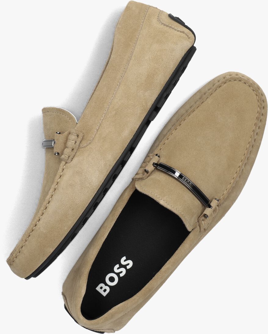 beige boss loafers noel_mocc