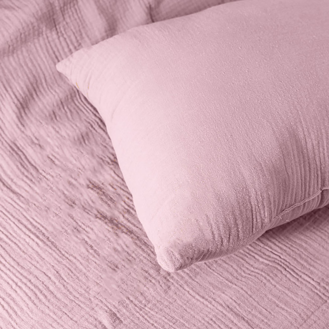 Papate Coussin Rectangle en Coton Bio rose - 30x40 cm