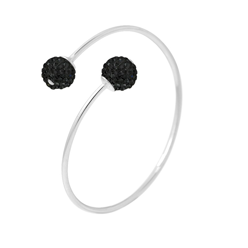 Bracelet TOI ET MOI - Noir - Cristal - Argent 925