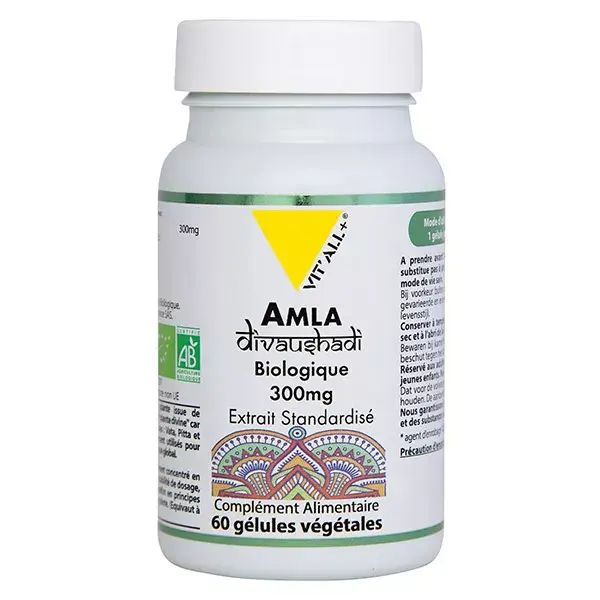 Vit'all+ AMLA Orgânico 300mg Extrato Padronizado 60 Cápsulas Vegetais