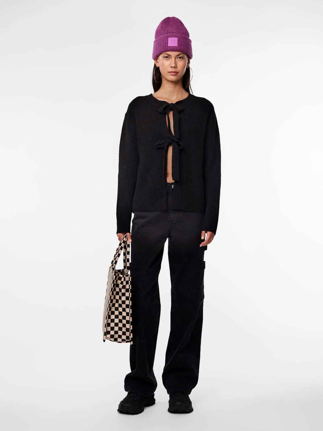 Pieces Pcsilly Ls Reversible Tie Knit 4511205 black