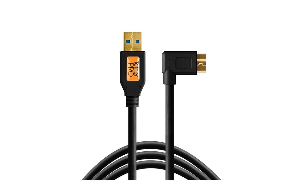 Kabel TetherPro USB 3.0 to Micro-B, 4.6m SchwarzUSB 3.0 zu USB Micro-B mit rechtwinkligem Stecker