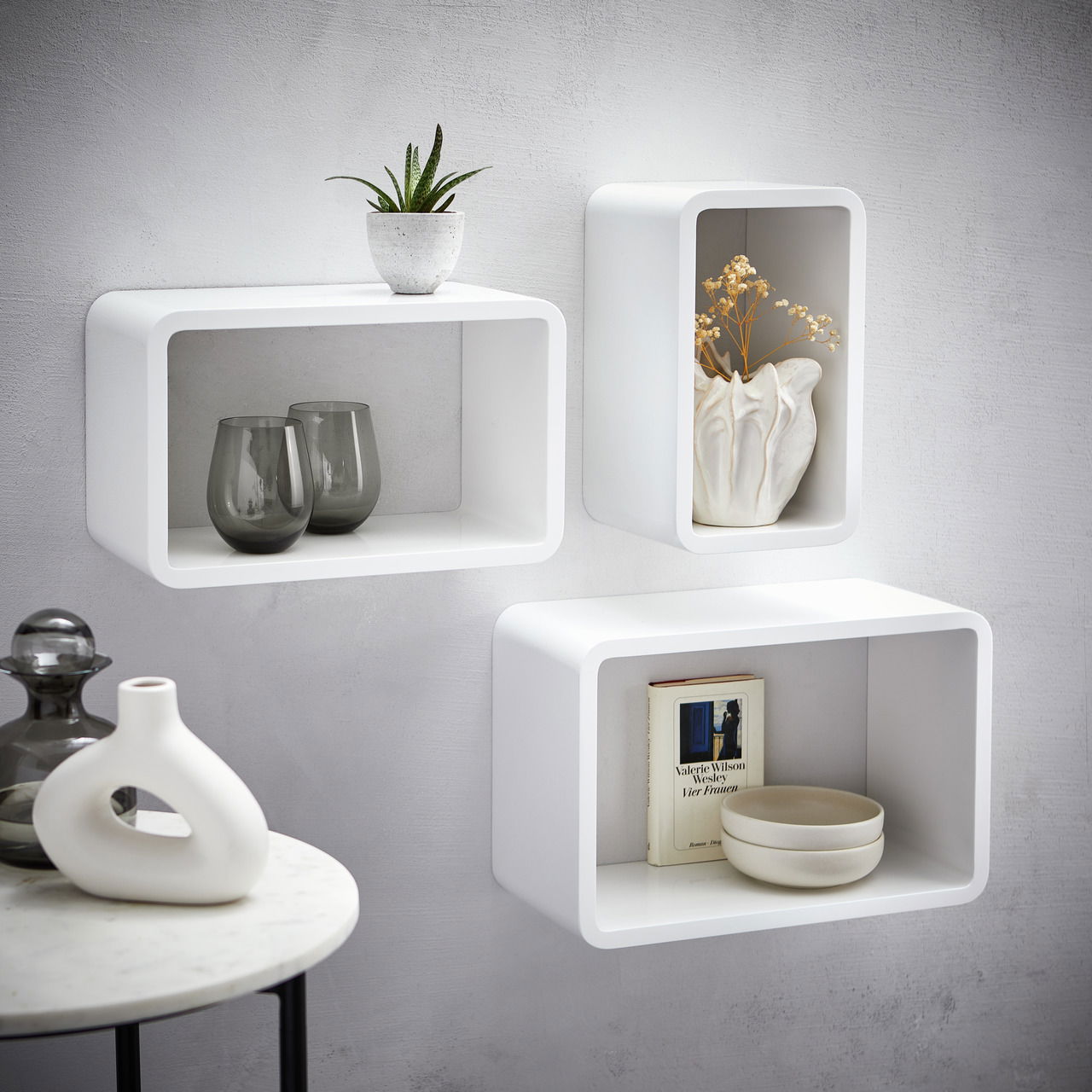 XORA Wandregal-3er-Set CURVE