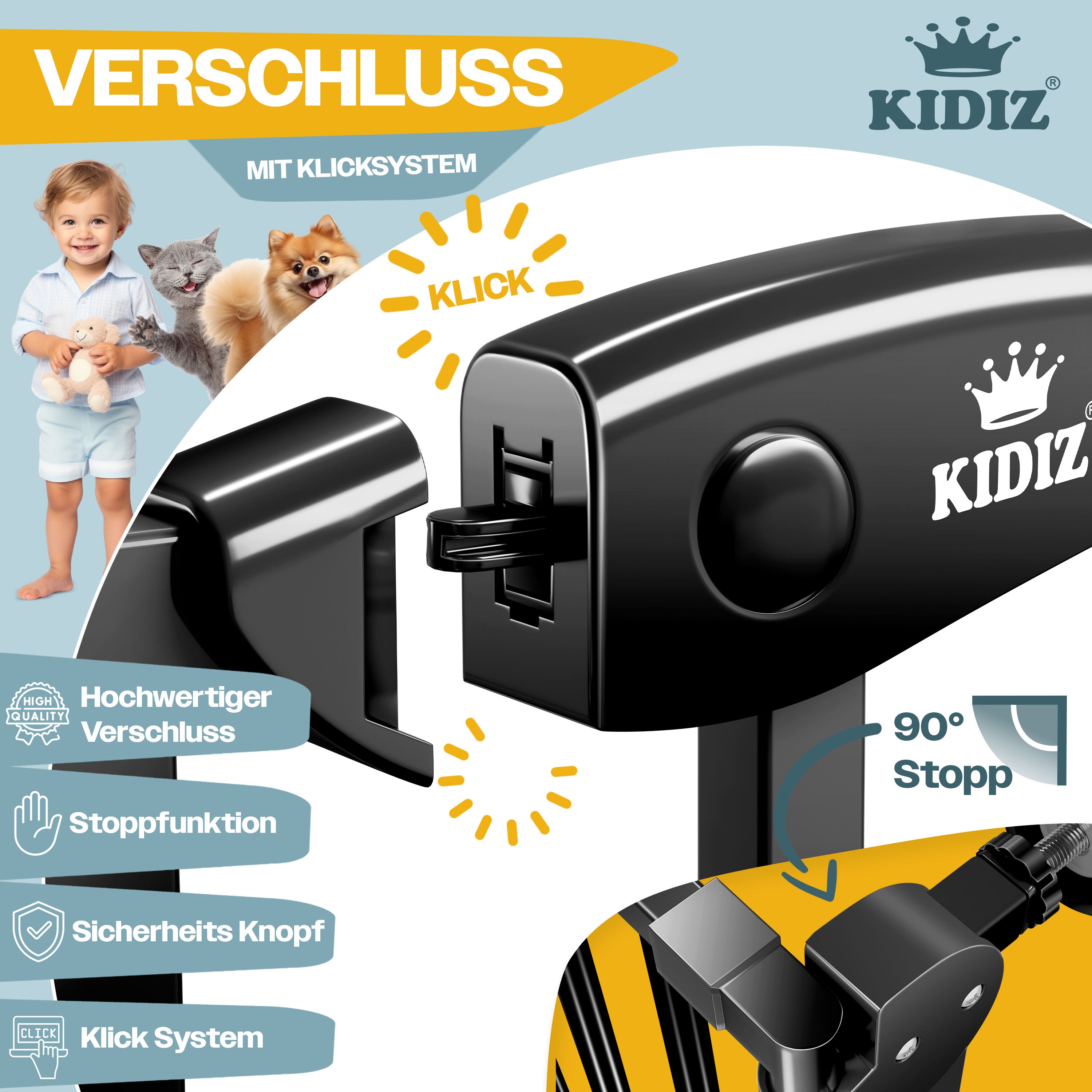 Kidiz® Türschutzgitter ? Absperrgitter ? Treppengitter ? Kindergitter | Gitter Haustier |