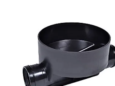 Rense-insp.brønd 315-200mm T1 - lige gennemløb for glat rør. Wavin PP