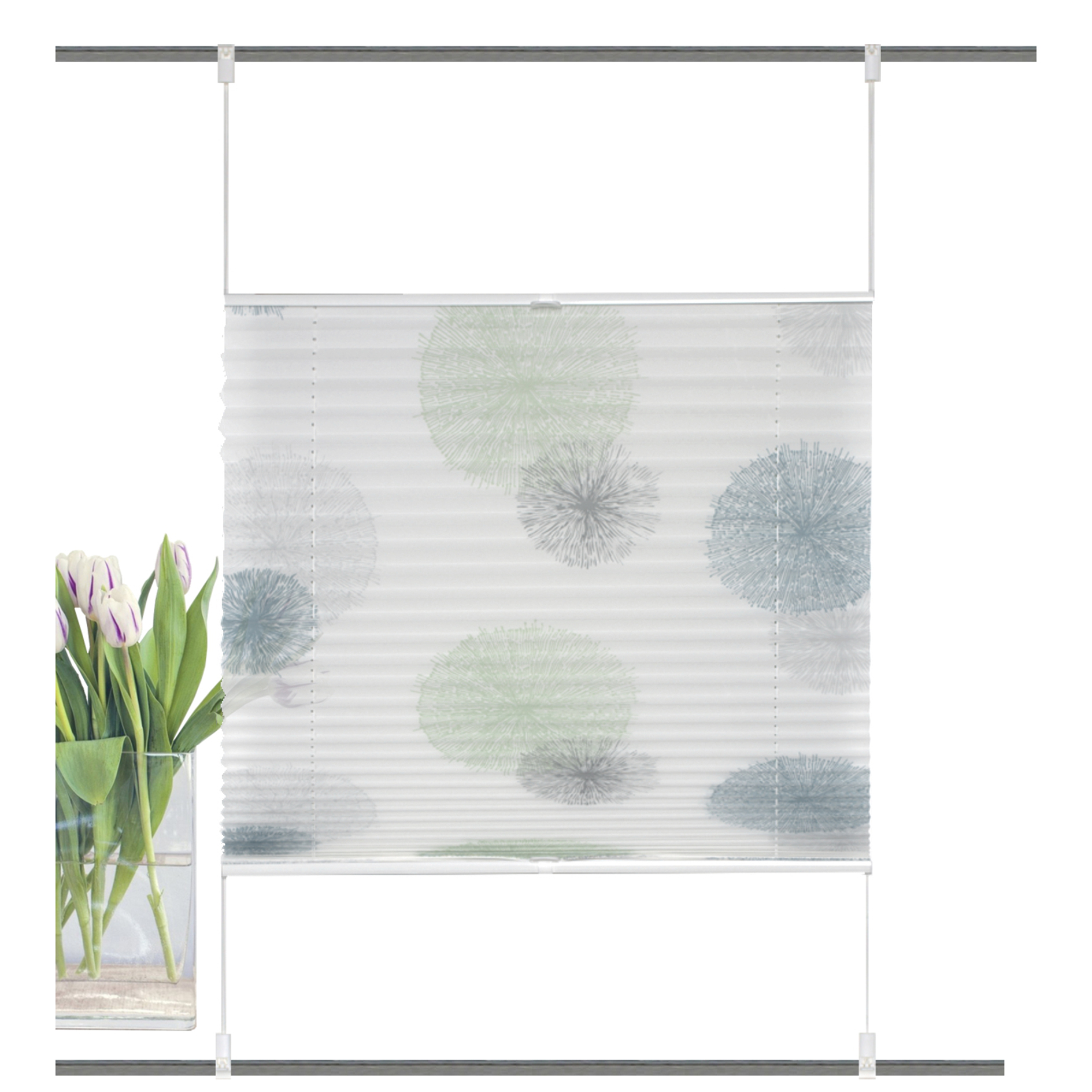 Plissee RAWLINS - blau-grün - 40x130 cm